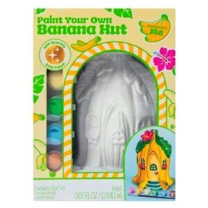 Paint Your Own Banana Hut DIY Craft Kit Paints Brush Ages 6+●SH